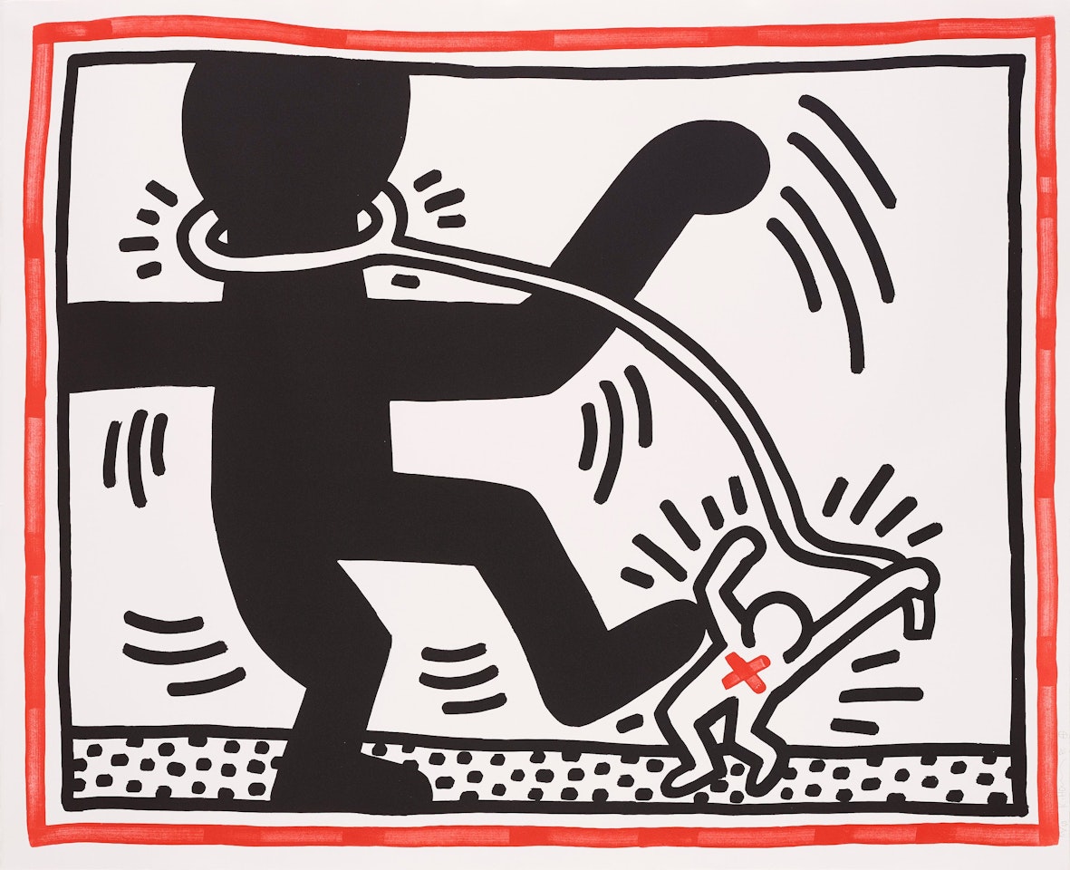 "Untitled 2", from: "Free South Africa" by Keith Haring