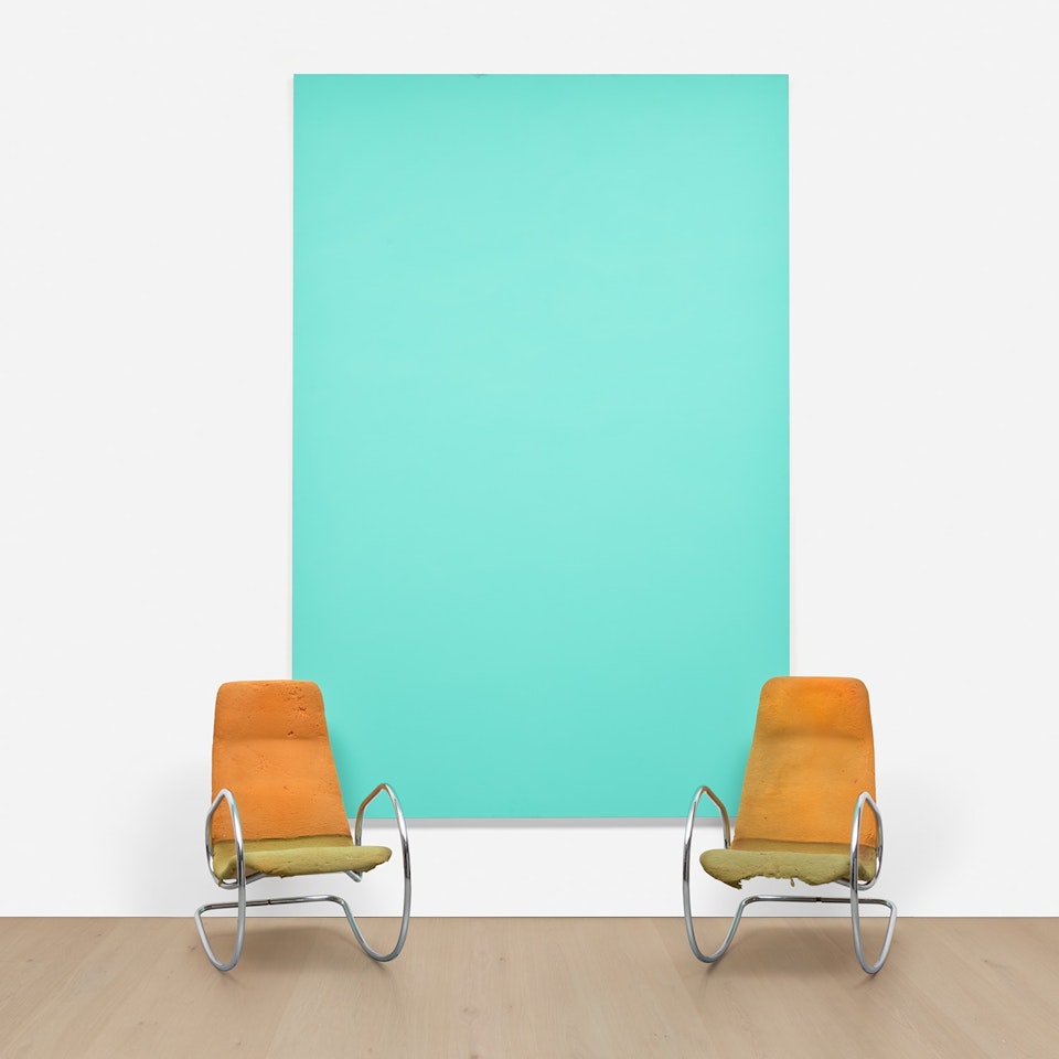 Sans Titre (One Canvas And Two Seats) by John Armleder