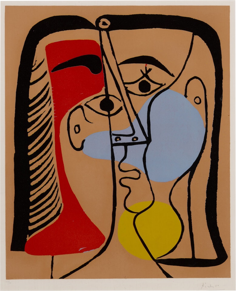 Portrait de Jacqueline aux cheveux lisses (B. 1066; Ba. 1302) by Pablo Picasso