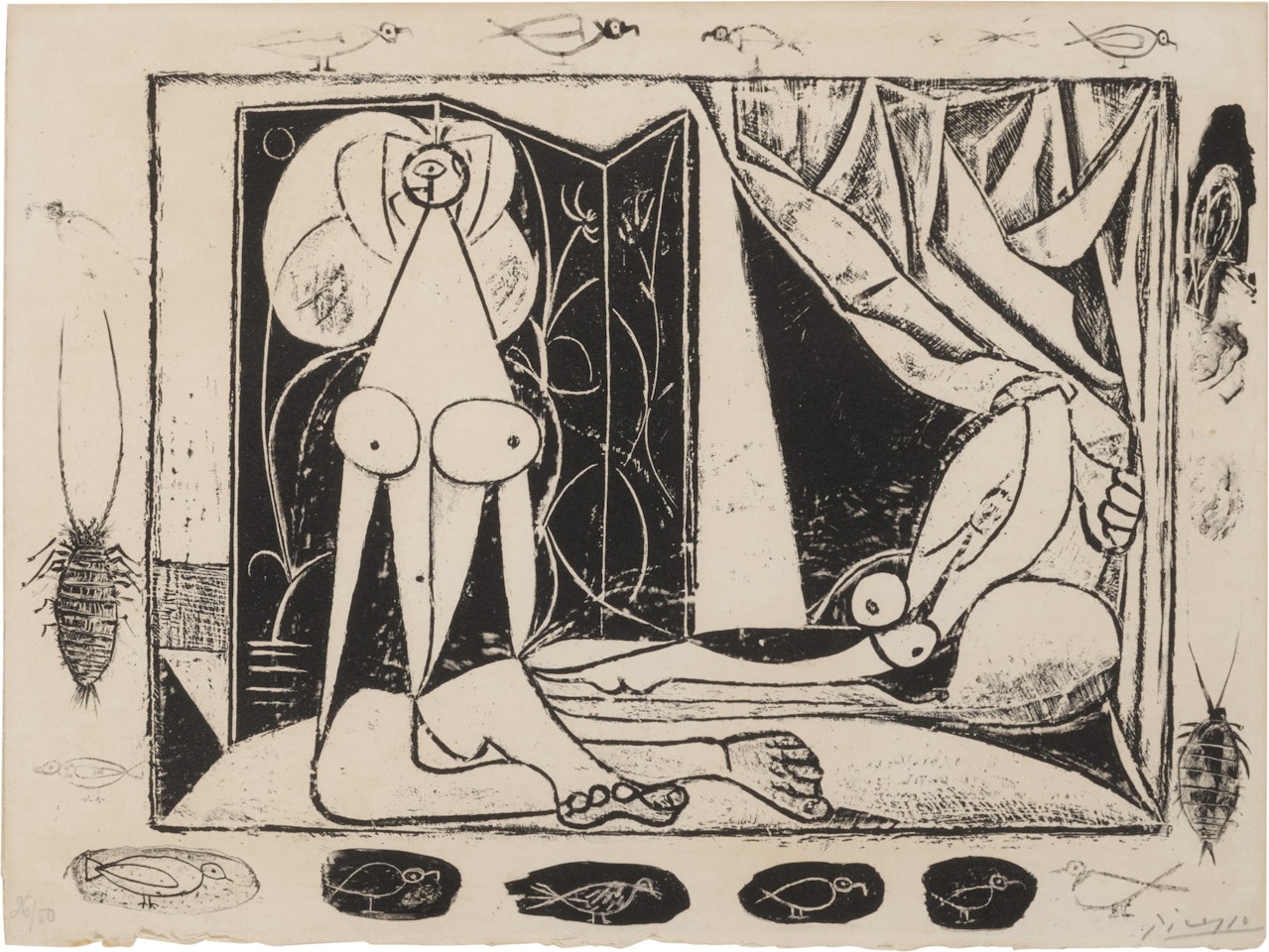 Les deux femmes nues (B. 390; Mourlot 16) by Pablo Picasso