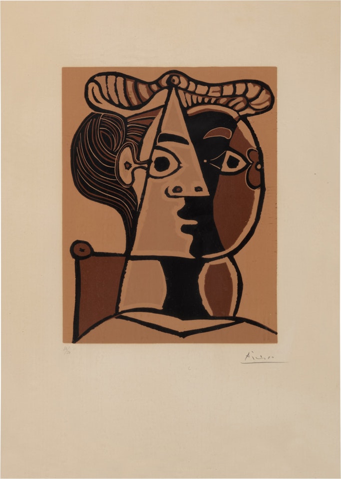Femme assise au chignon (B. 1071; Ba. 1298) by Pablo Picasso
