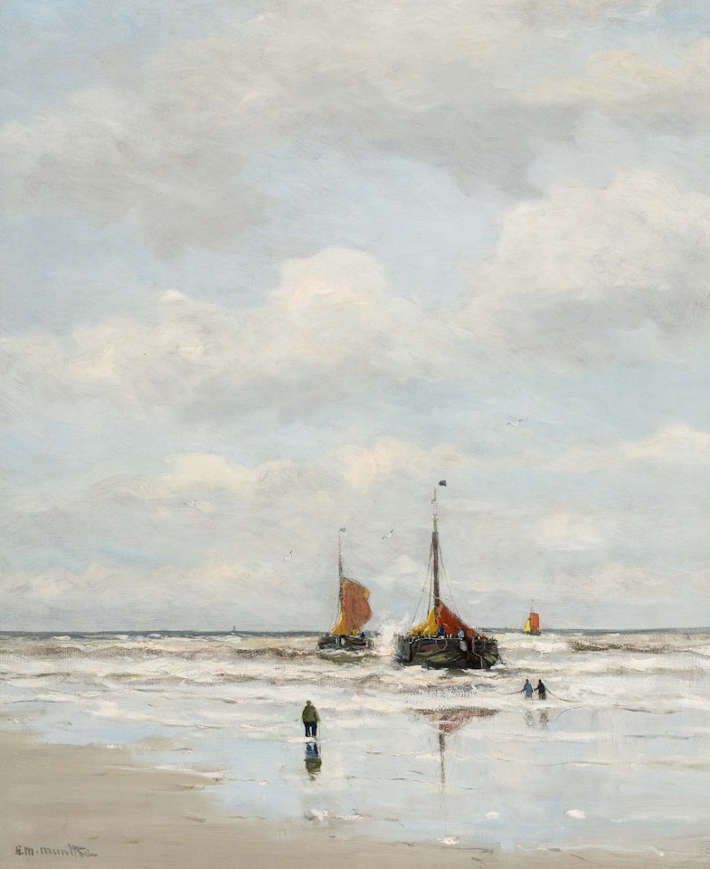 "Bomschuiten" in the surf by Gerhard Arij Ludwig Morgenstjerne Munthe