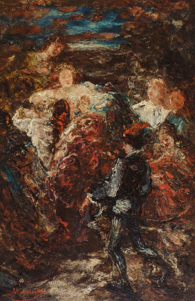 Figures in a Garden by Adolphe Monticelli