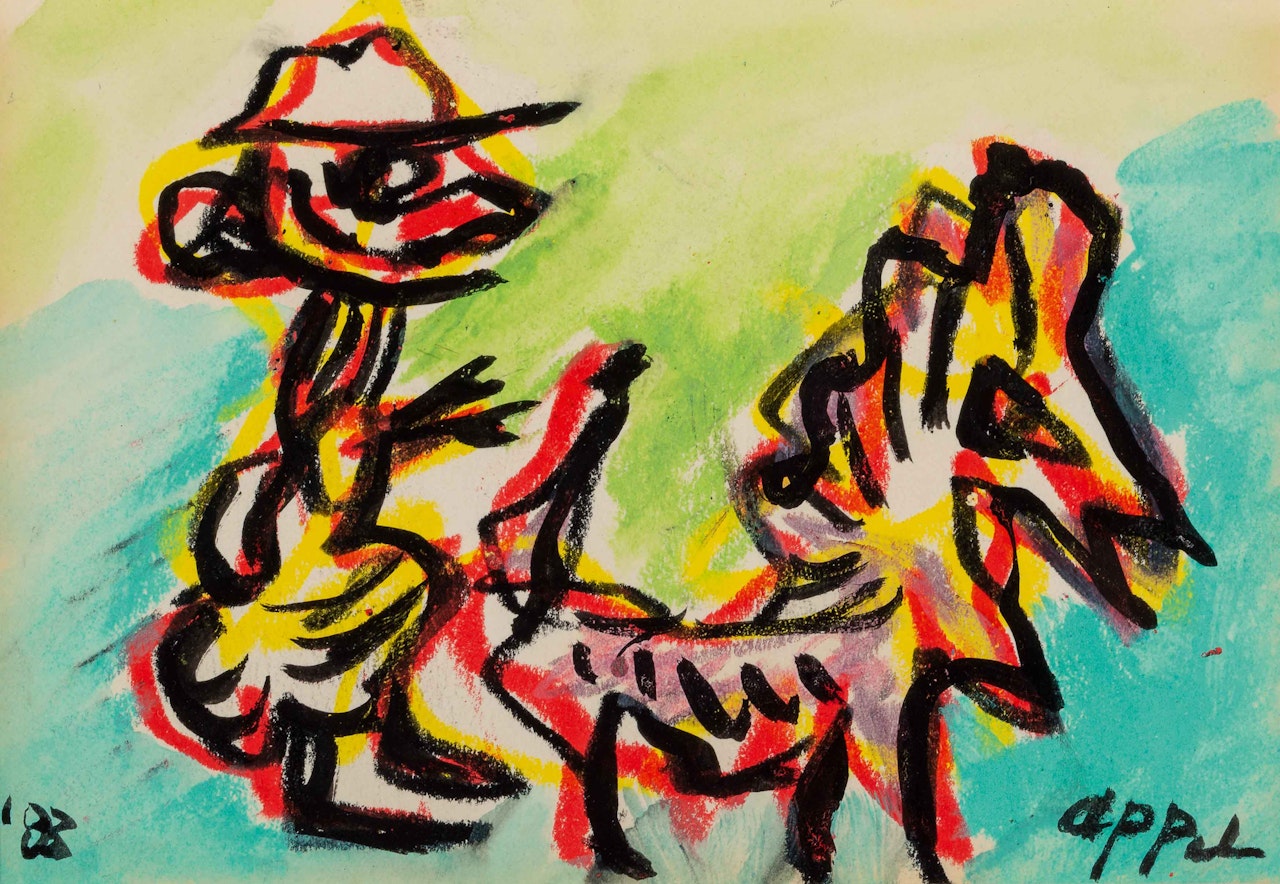 Man with horse by Karel Appel