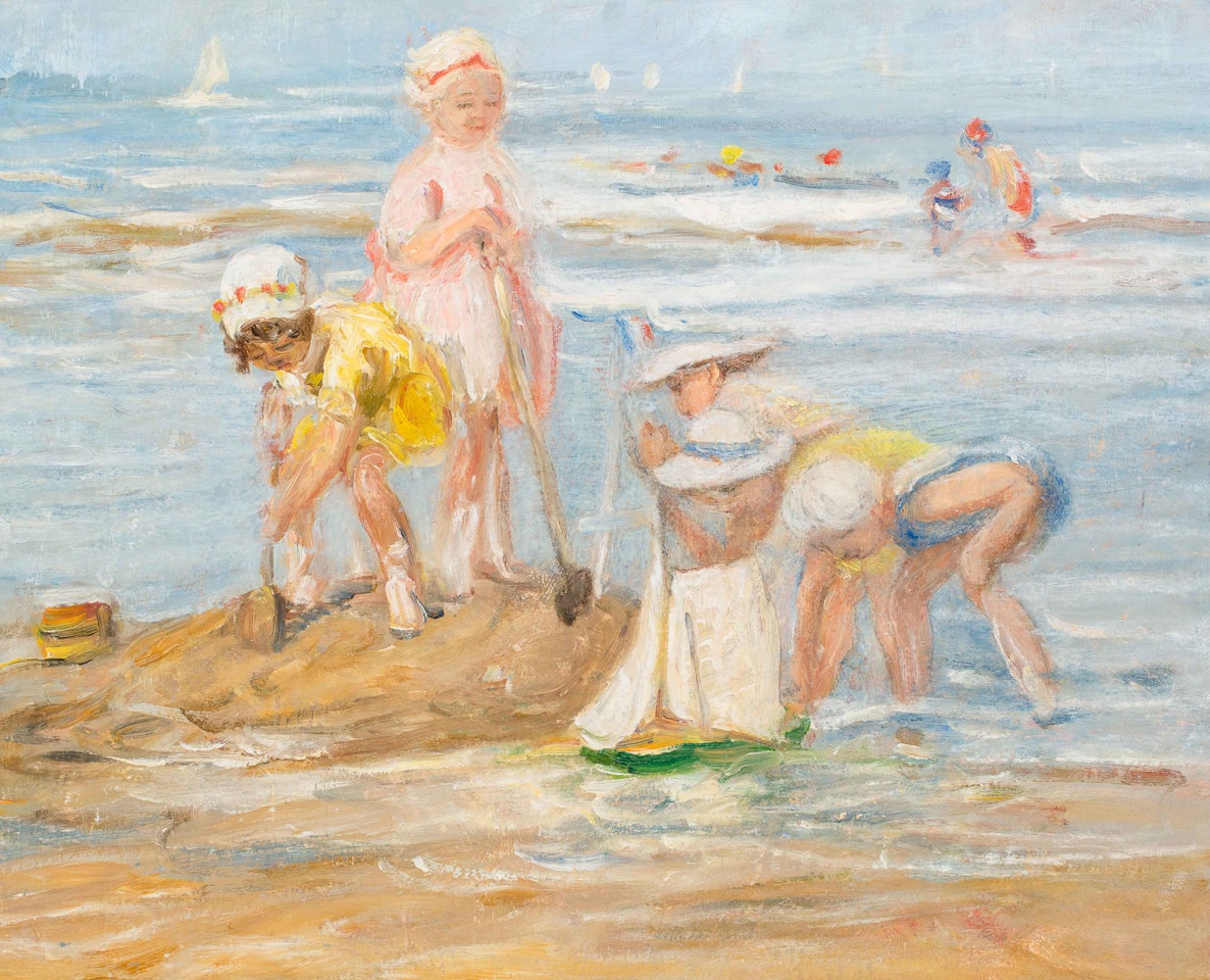 Children on the beach by Jan Zoetelief Tromp