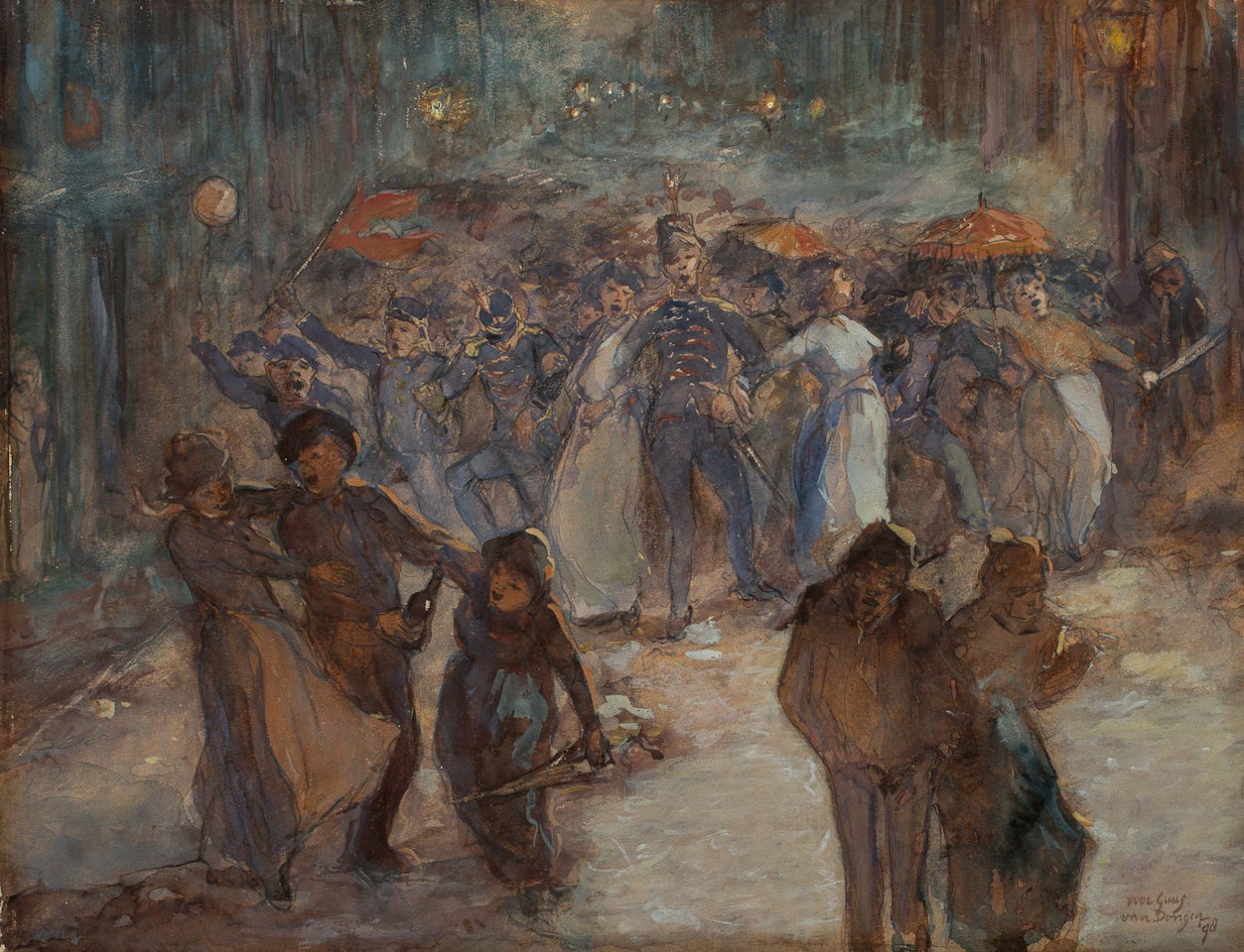 Procession During an Oranjefeest in Rotterdam (Procession During an Oranjefeest in Rotterdam) by Kees van Dongen