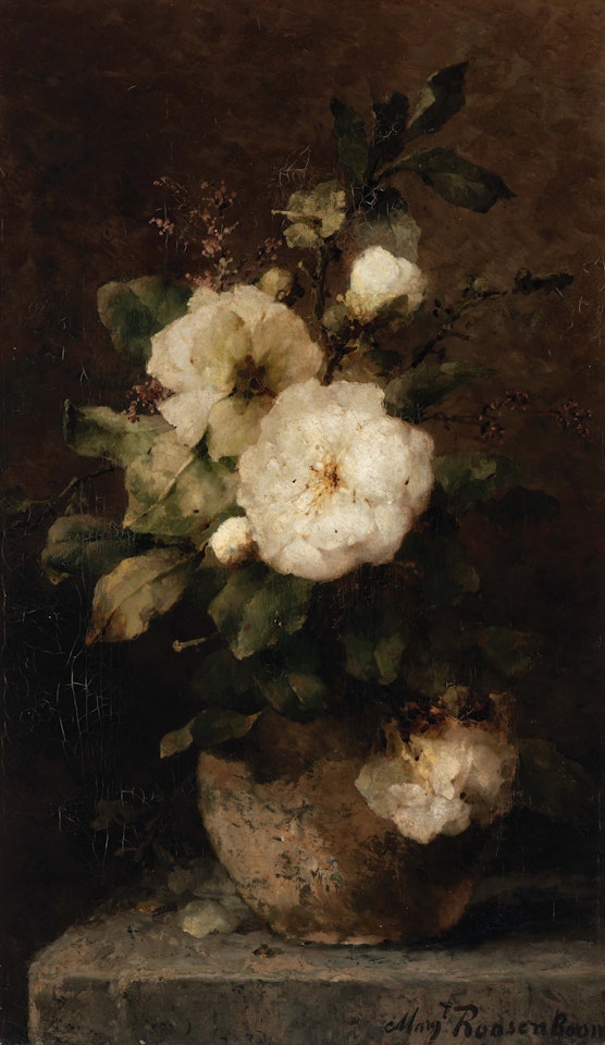 Still life with roses by Margaretha Roosenboom