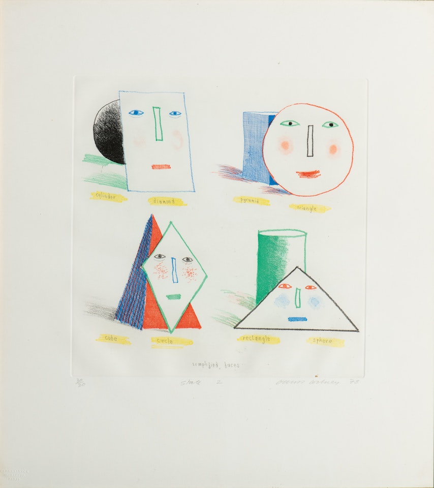 Simplified Faces State II by David Hockney