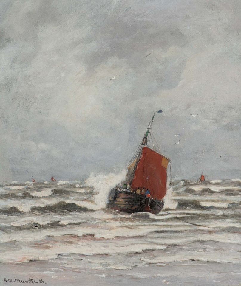 Bomschuit in the surf by Gerhard Arij Ludwig Morgenstjerne Munthe