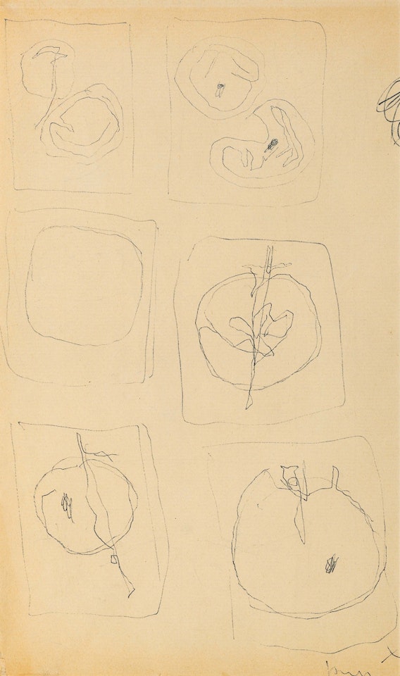 Studi per Concetto spaziale (1962-63) (recto/verso) by Lucio Fontana