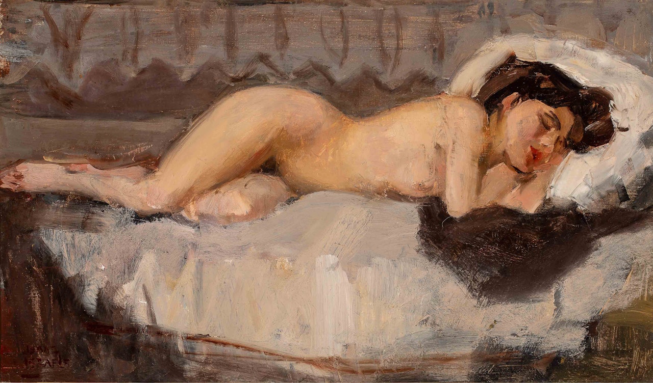 Sleeping nude by Isaac Israels