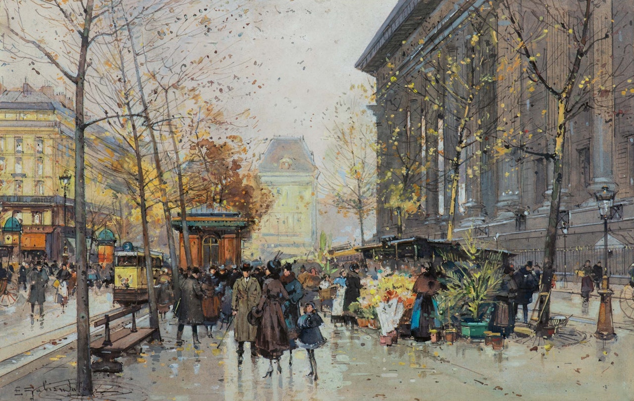 La Madeleine a Paris by Eugene Galien-Laloue
