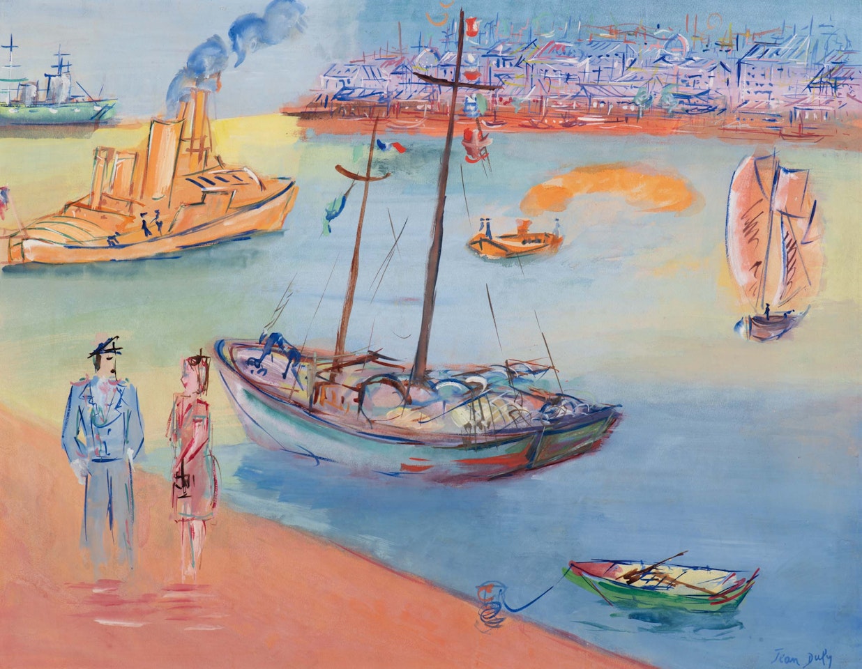 Vue portuaire by Jean Dufy
