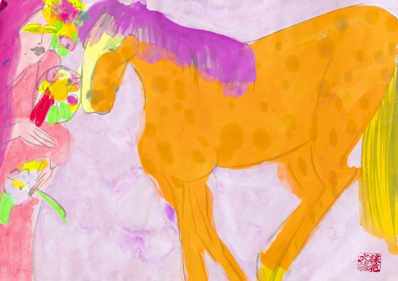 Beauty with Horse by Walasse Ting
