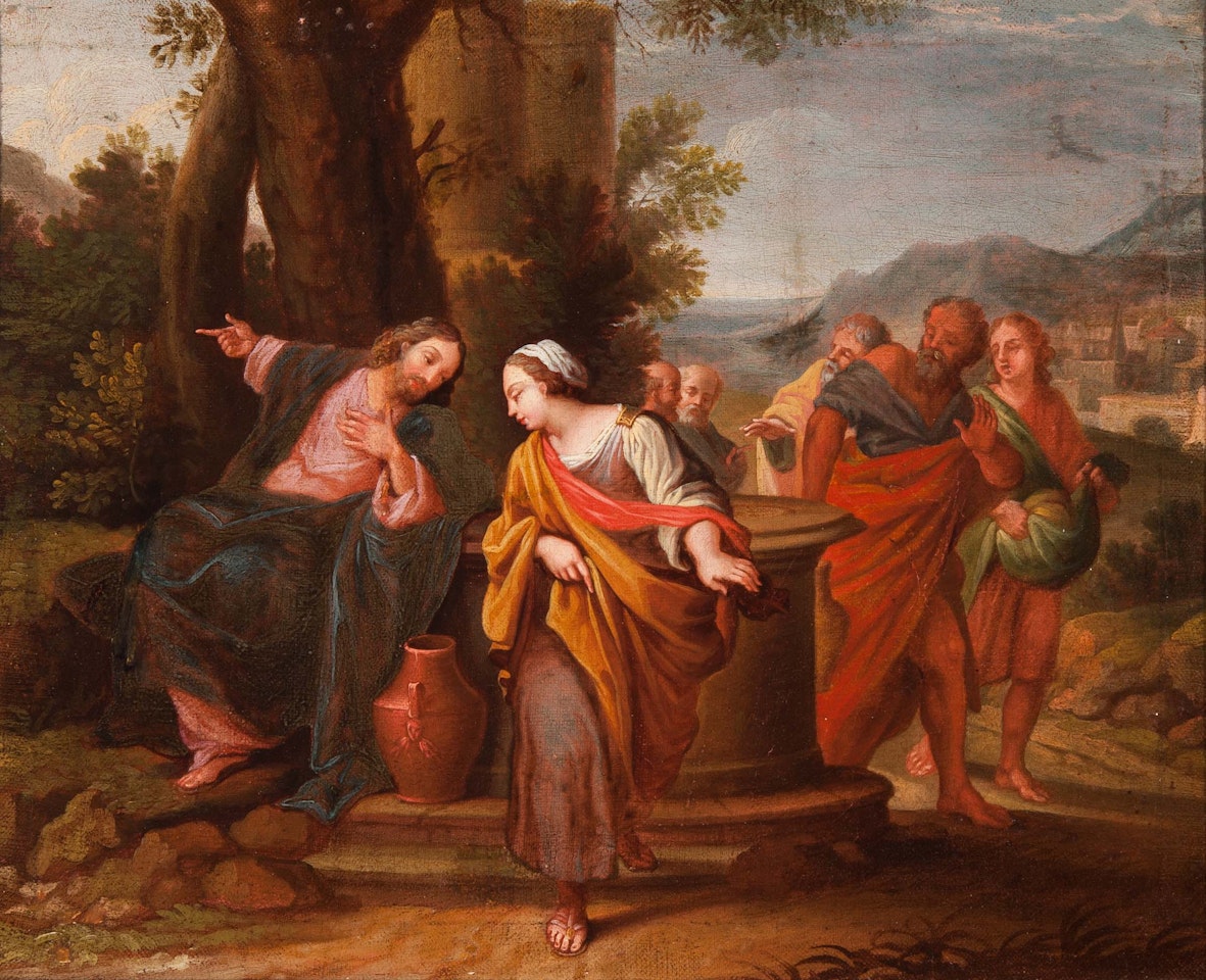 Christ and the Samaritan woman by Italian School