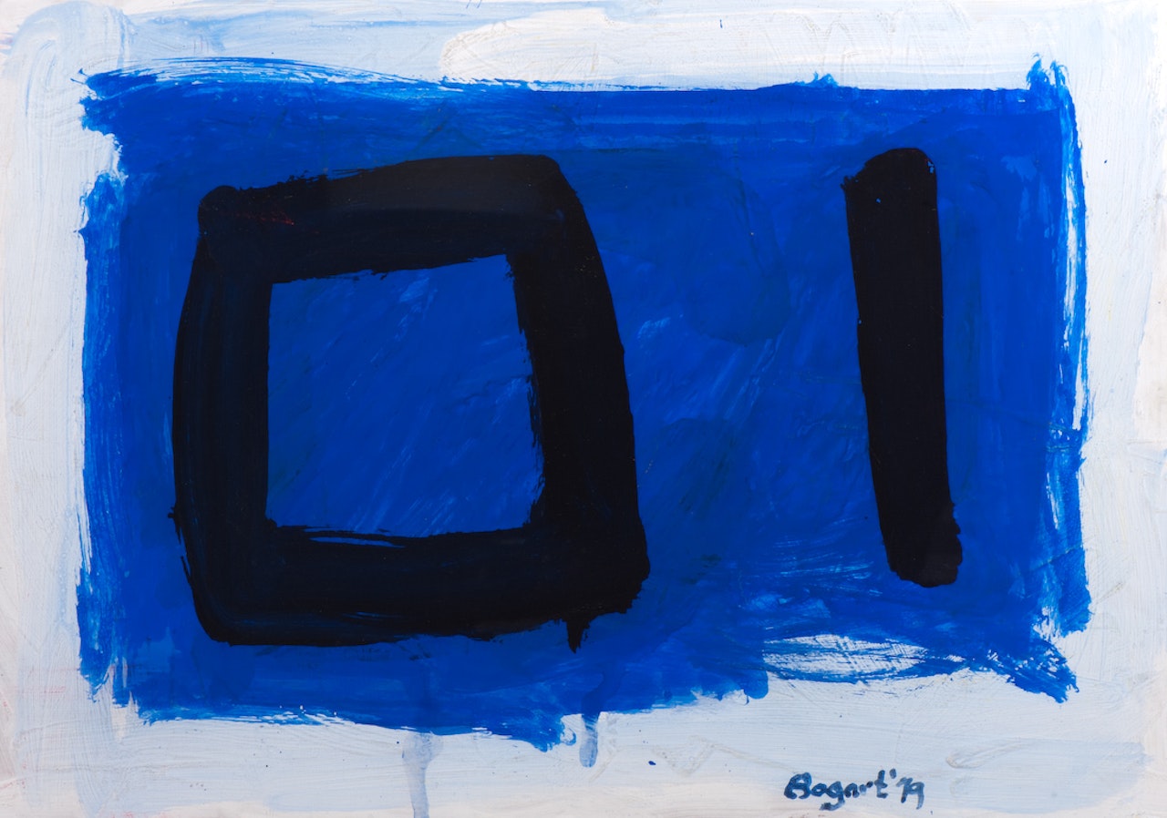 Composition in blue by Bram Bogart