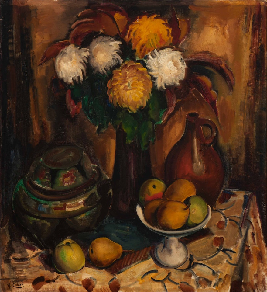 Still life (flowers and fruits) by Arnout Colnot
