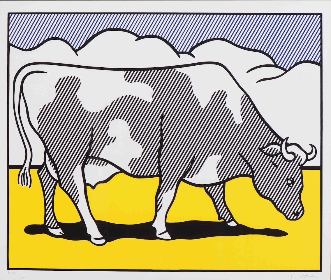 Cow Triptych (Cow Going Abstract) by Roy Lichtenstein