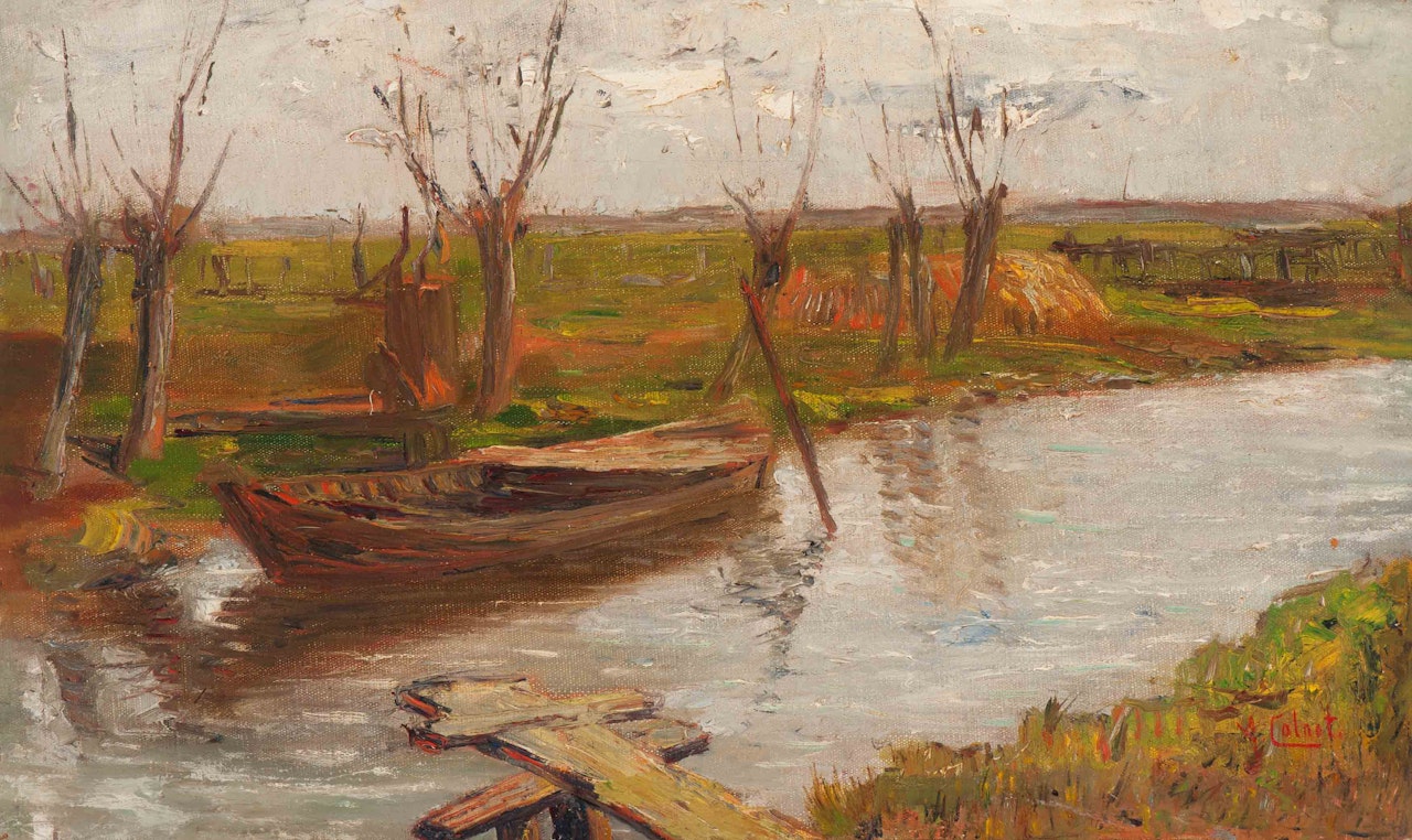 Boat in a polder ditch (1908) by Arnout Colnot