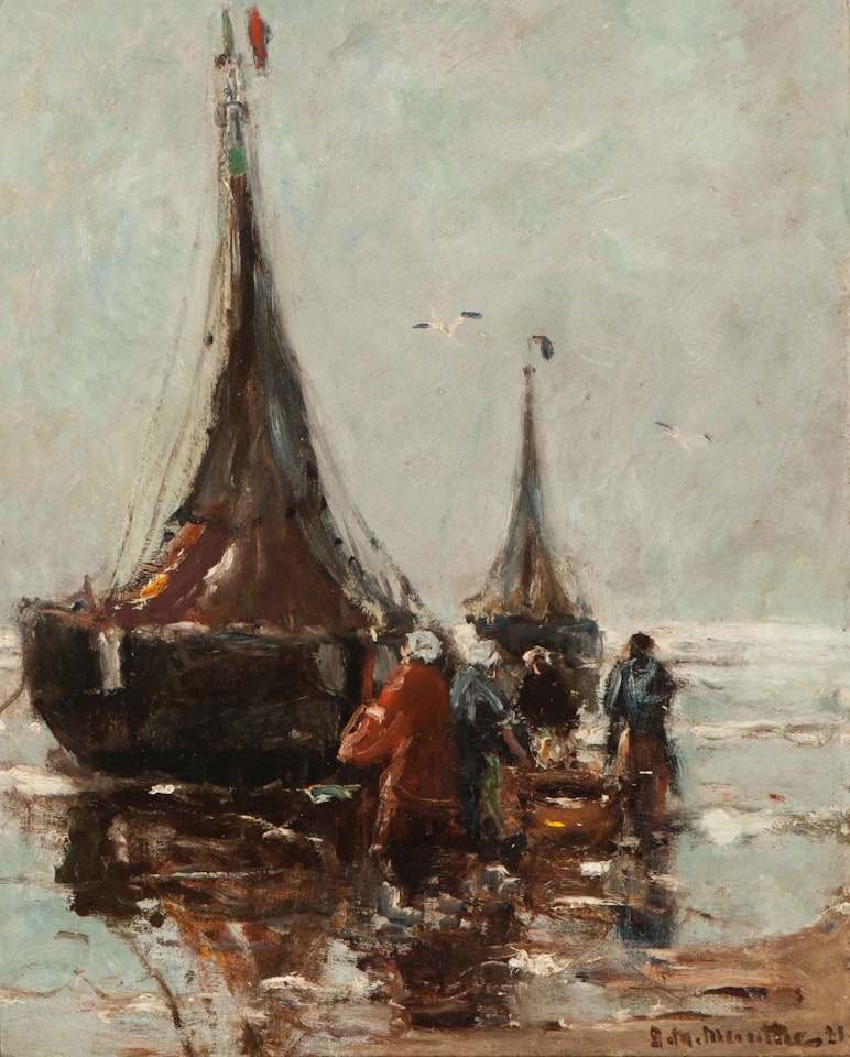 Bomschuit on the beach by Gerhard Arij Ludwig Morgenstjerne Munthe