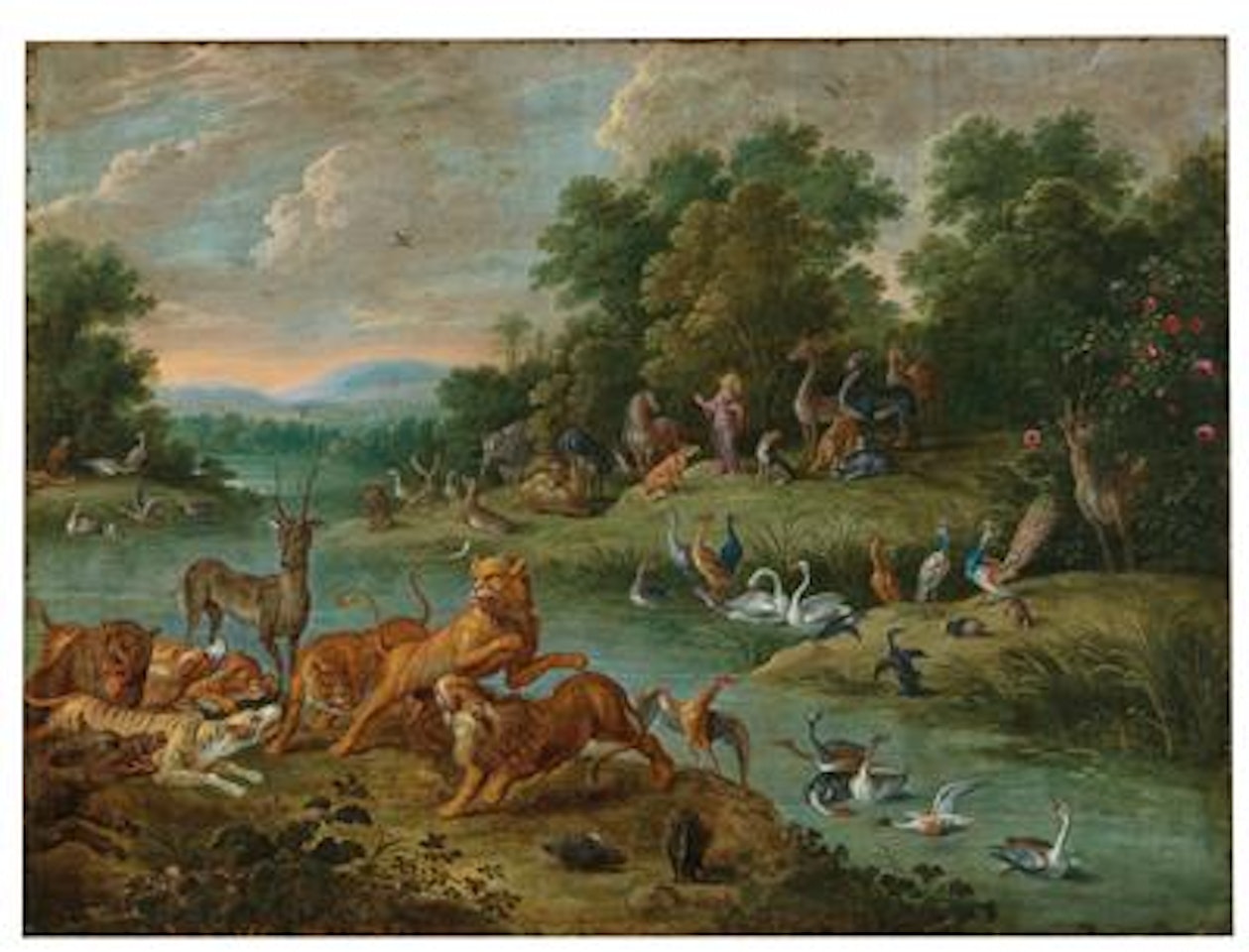 Paradise landscape with the Creation of the Animals by Jan Van Kessel The Elder