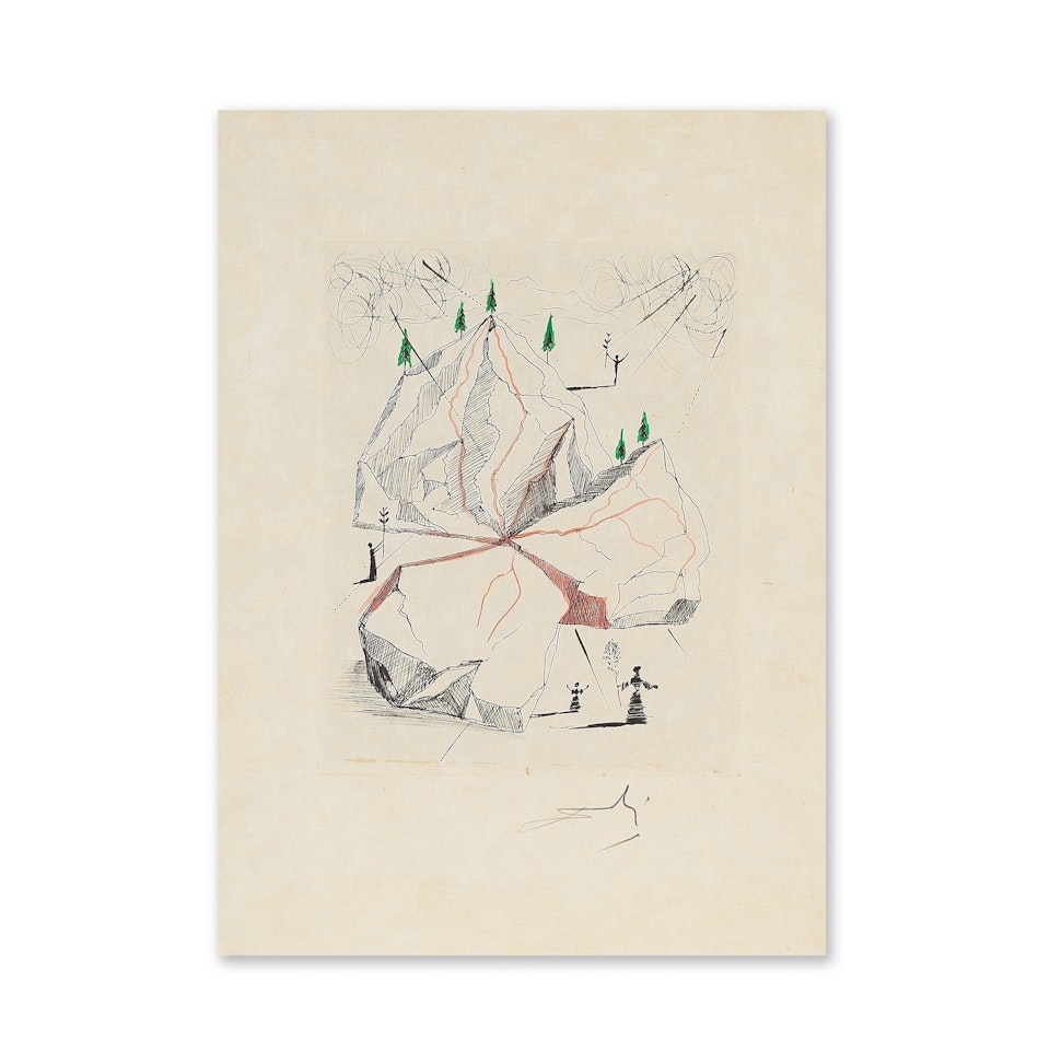 Montagne de la paix; De la suite "Poèmes de Mao Tsé Tong" by Salvador Dali