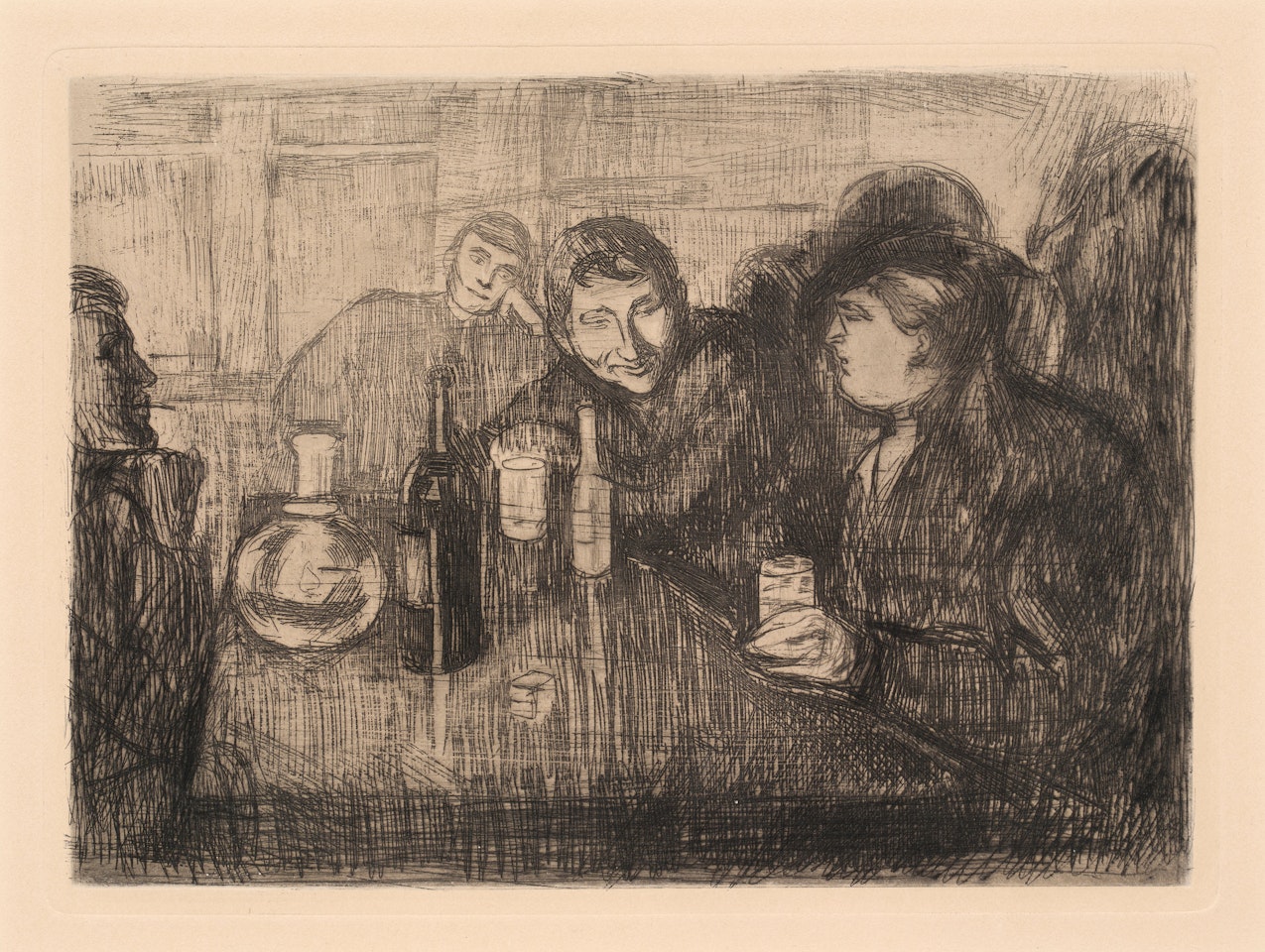 "Kristiania-Boheme I" / "Kristiania bohemians I" by Edvard Munch