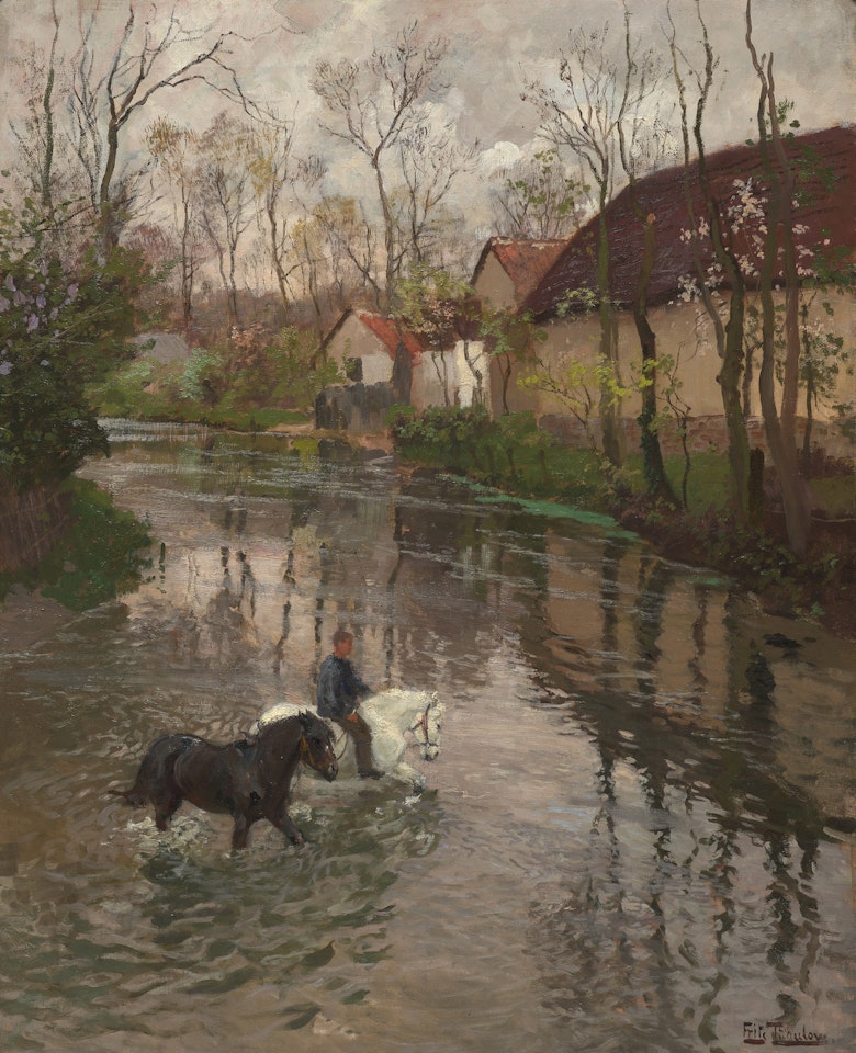River in Dompierre sur Authie (Soleil de Mai) by Fritz Thaulow