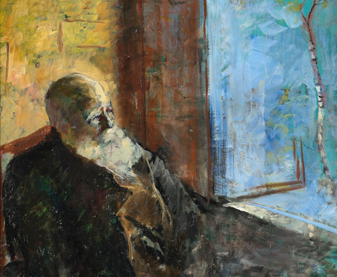 "Self-portrait at the window" by Christian Krohg