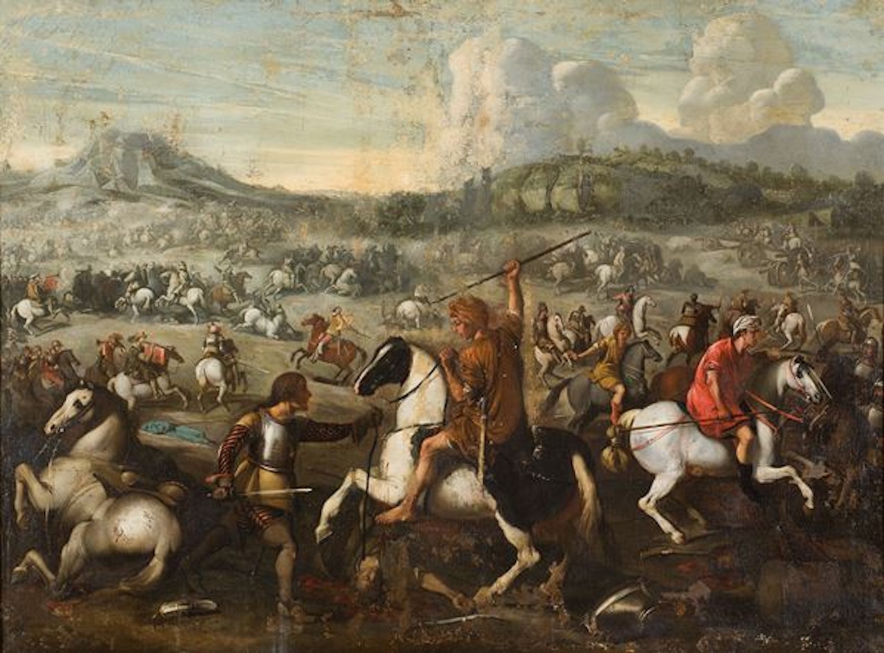 Christians and Turks in battle by Neapolitan School