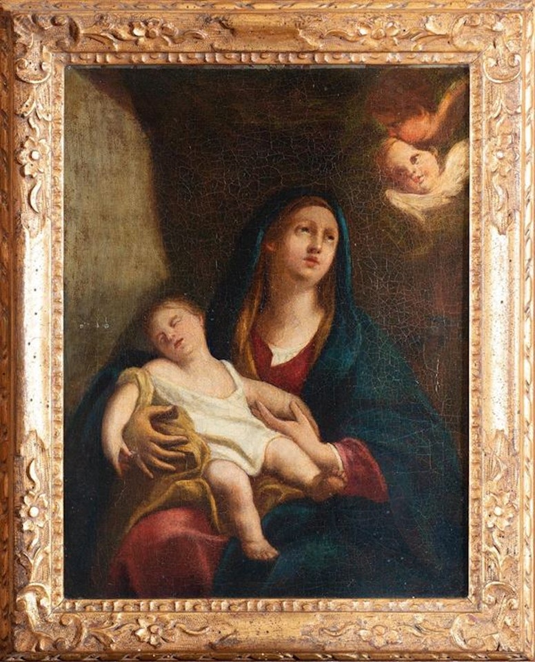 Madonna with child and angels by Neapolitan School