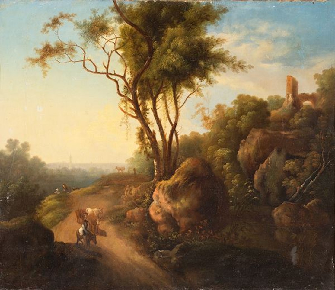Lazio countryside landscape by Roman School