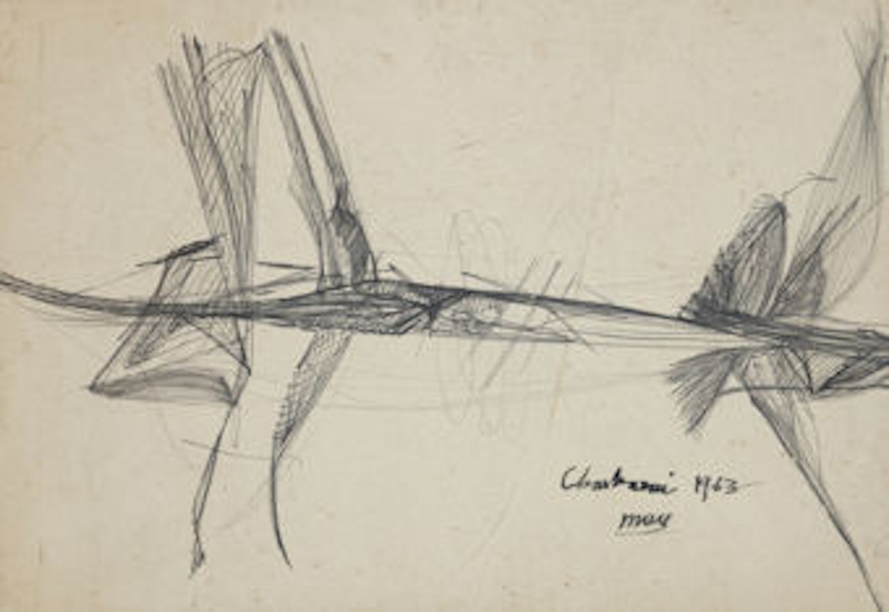 The flight of the storks, March 1963 by Jilali Gharbaoui