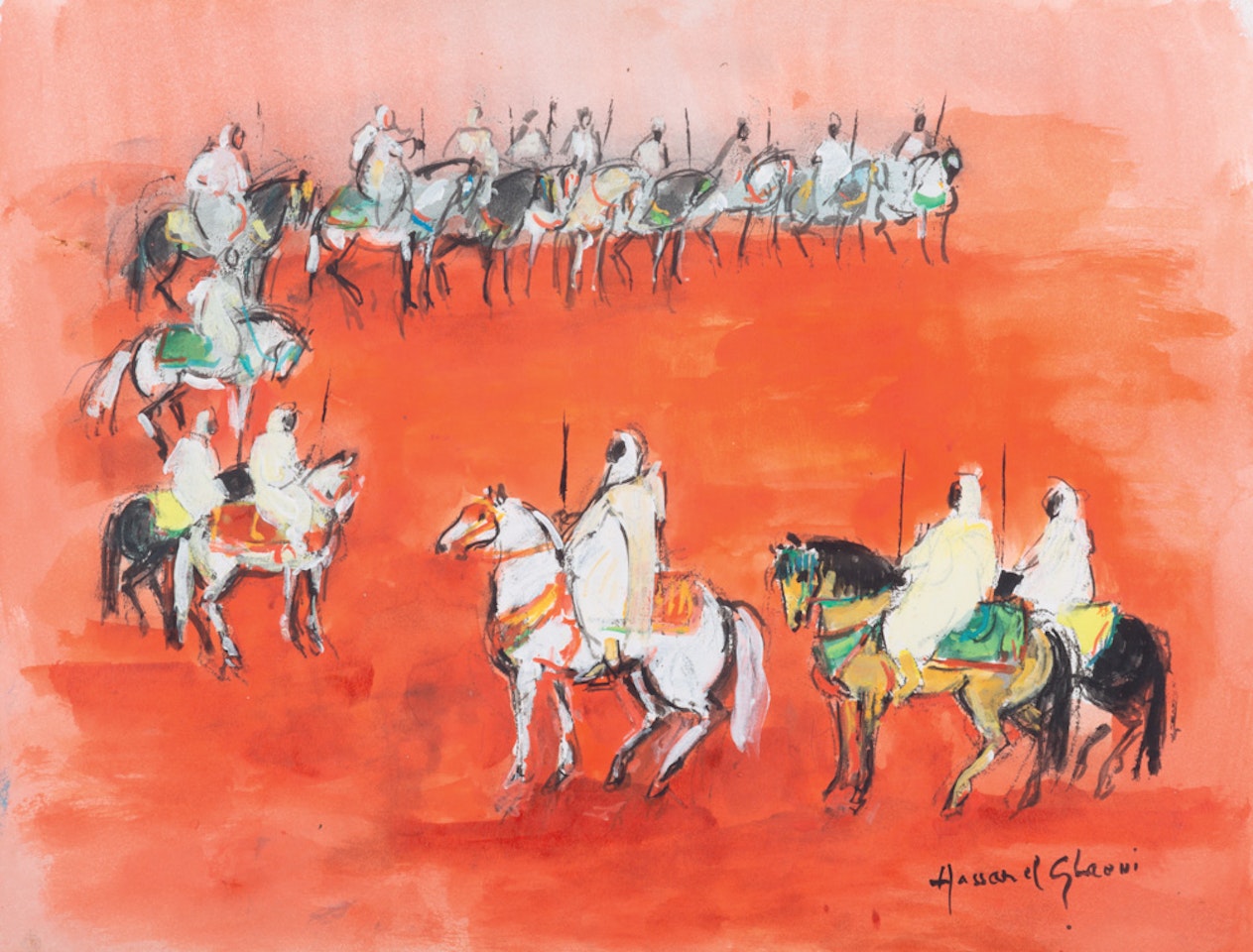 The riders" halt by Hassan El Glaoui