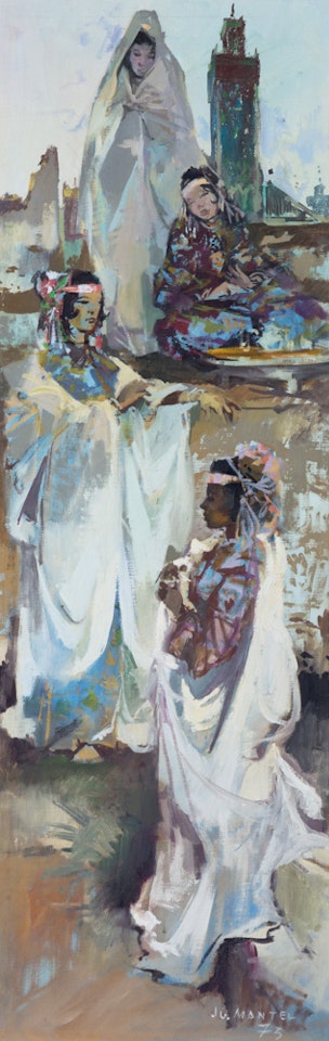 On the terraces of Fez by Jean Gaston Mantel