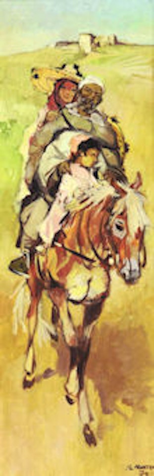 Family On Horseback by Jean Gaston Mantel