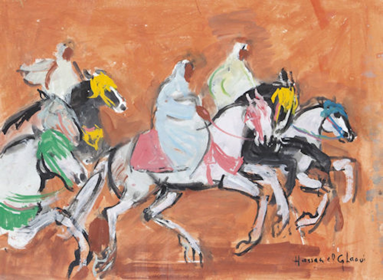 Galloping riders by Hassan El Glaoui