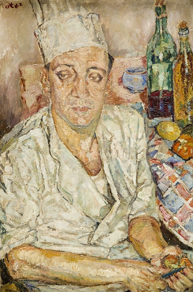 Portret kucharza Emile"a Verdet, lata 40. XX w. by Mela Muter