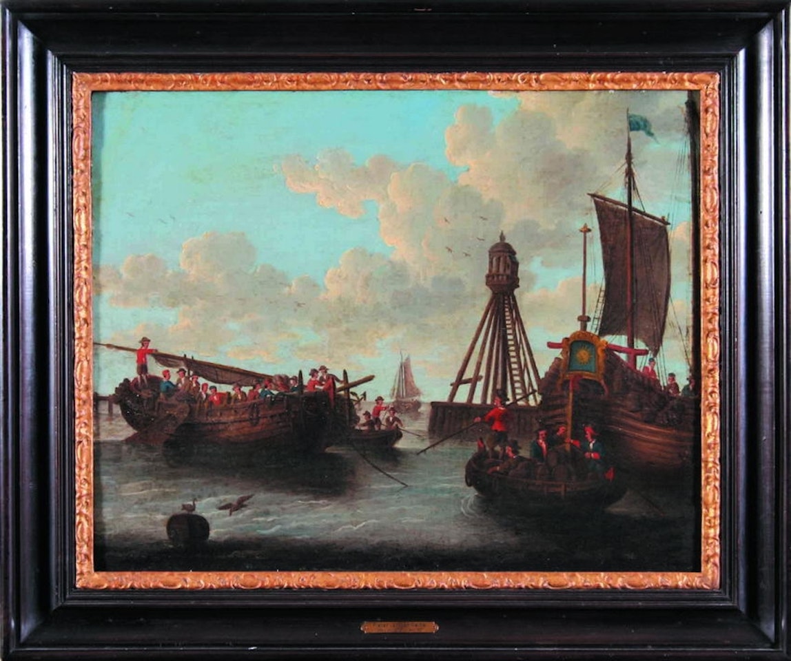 Boats in the port by Pieter van de Velde