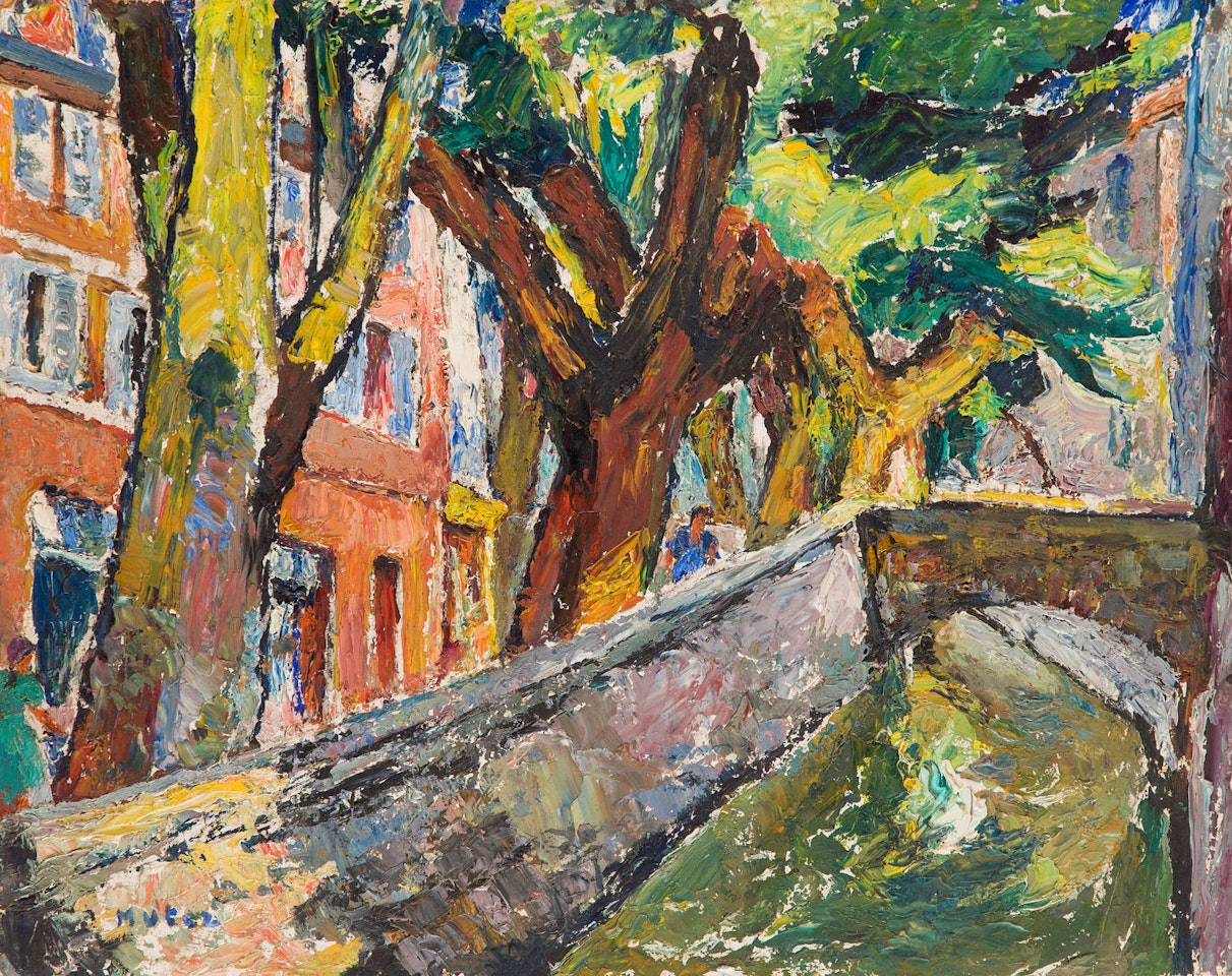 View from Rue des Roues in Avignon, lata 40. XX w. by Mela Muter