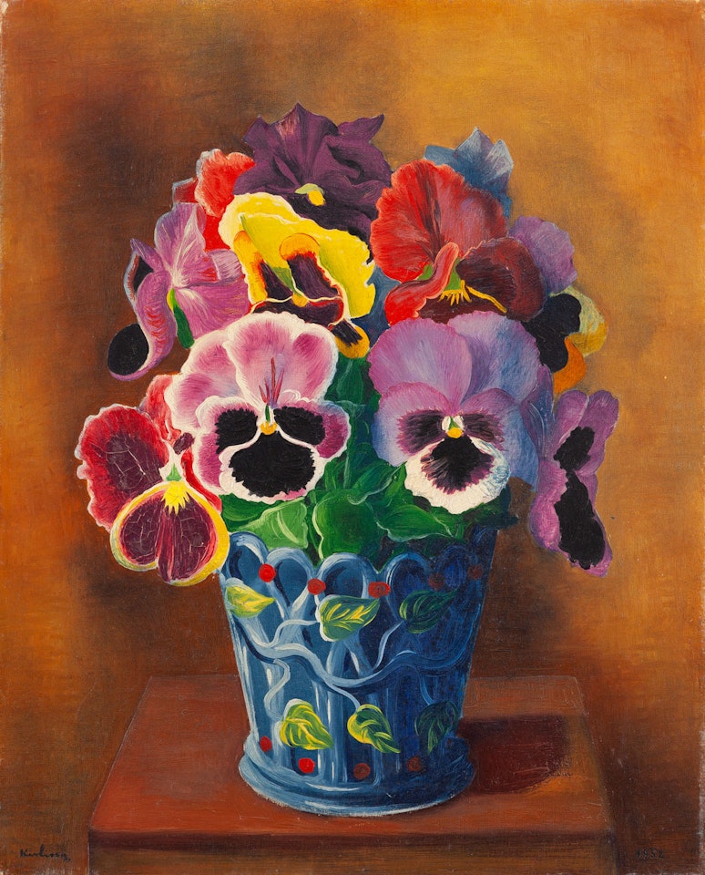 Still life with the pansies by Moïse Kisling