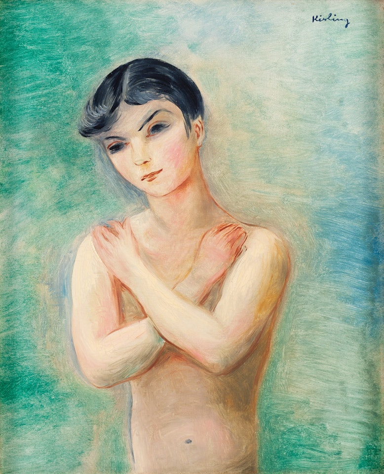 Portrait of a boy with crossed arms ("Buste nu aux bras croisés") by Moïse Kisling