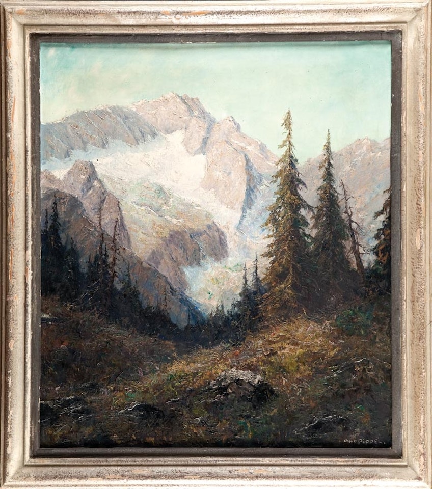 "VIEW OF THE ZUGSPITZE" (Bavarian Alps) by Otto Pippel
