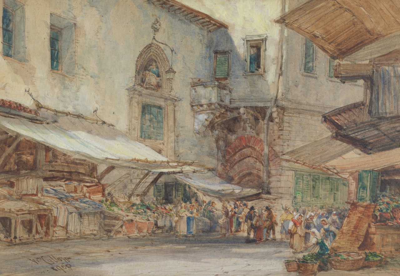 Mercato Vecchio, Florence by William Callow