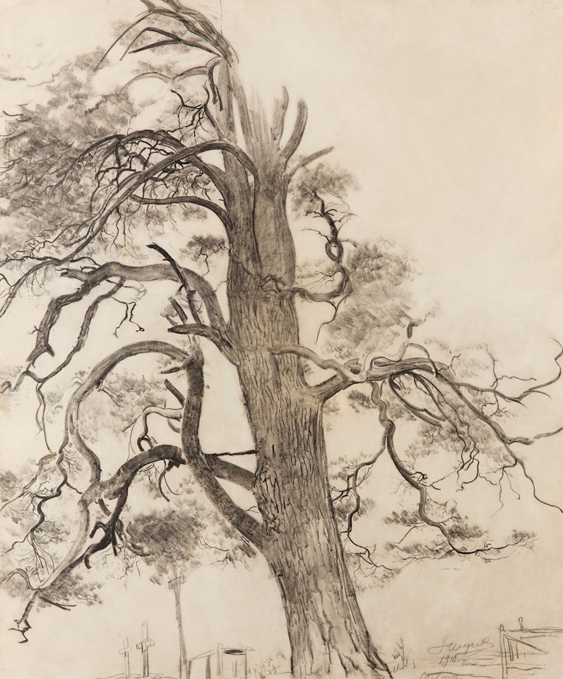 Pine and grave by Leon Wyczolkowski