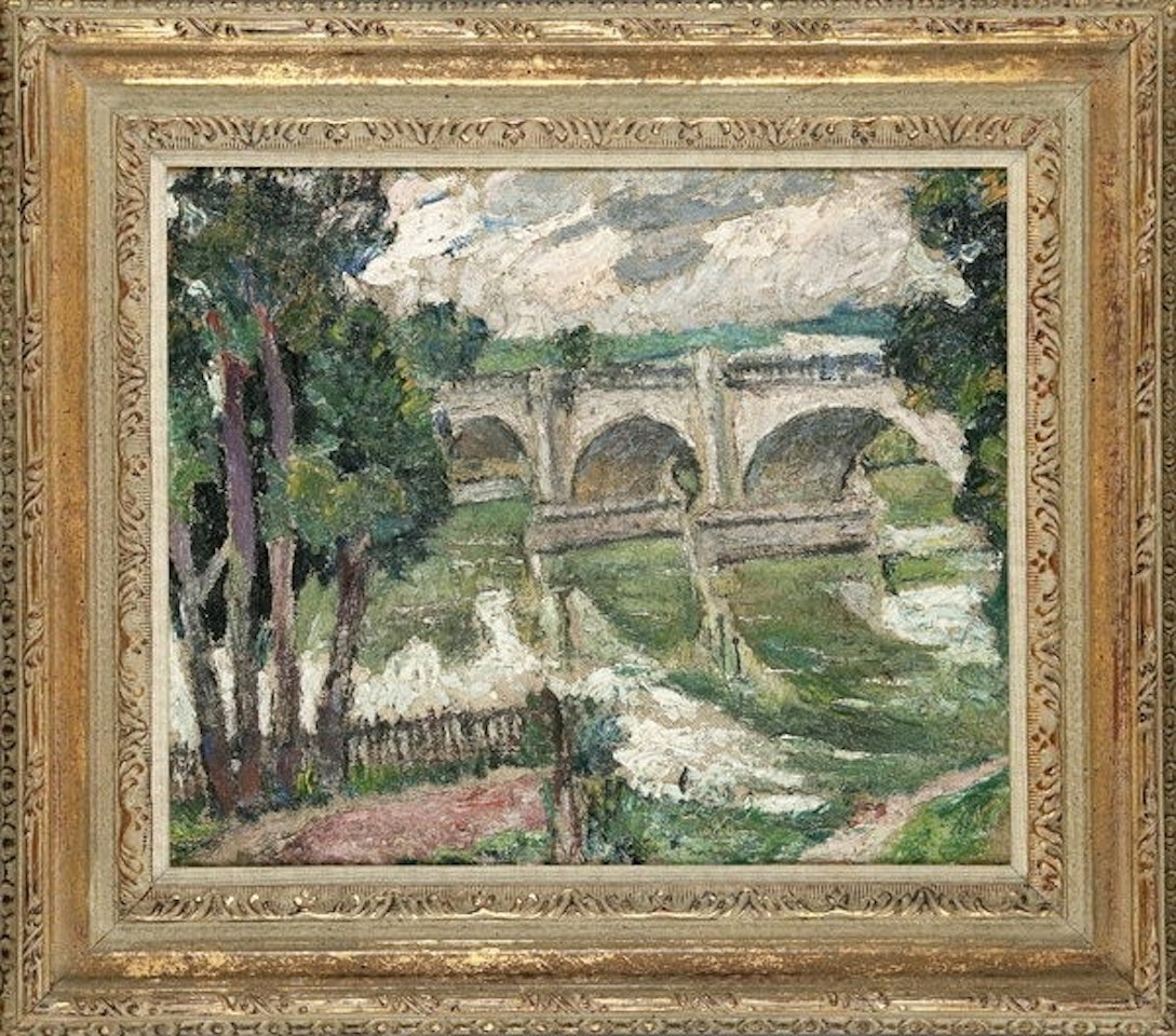 Landscape with a bridge over the Rhine by Mela Muter