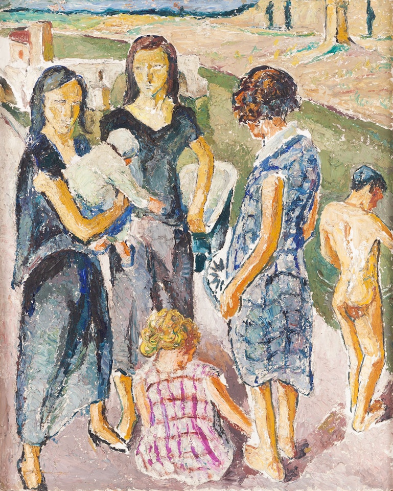 Walk by the Rhone in Avignon, lata 40. XX w. by Mela Muter