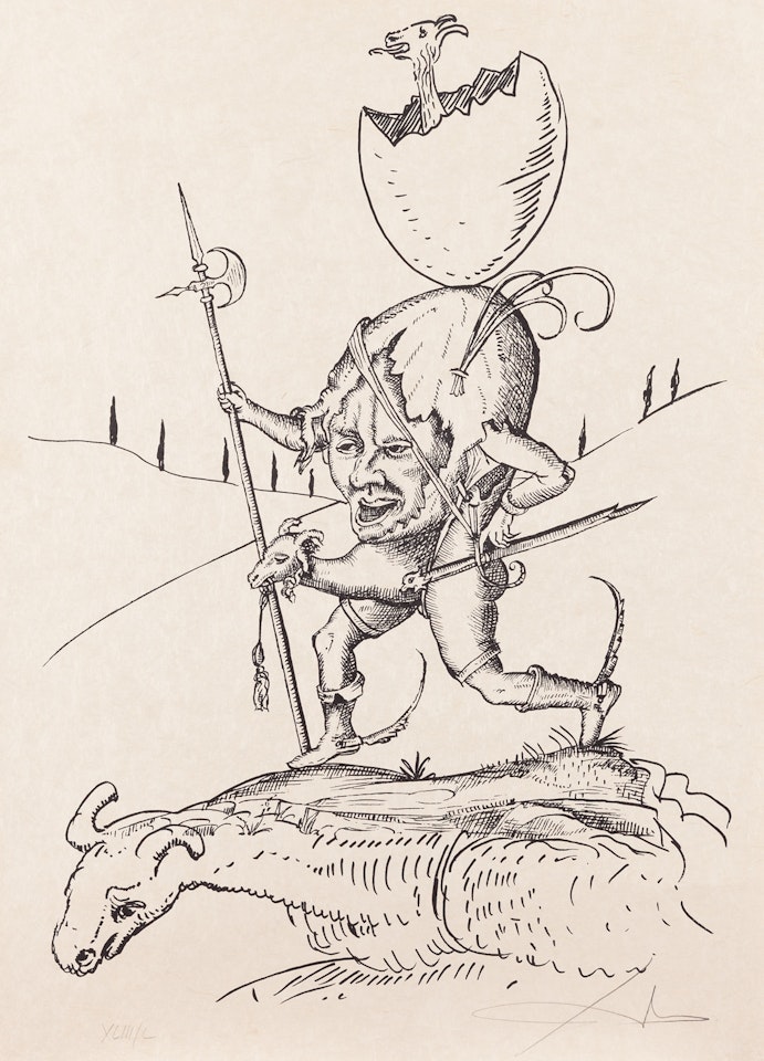 Untitled from the Drolatic Dreams of Pantagruel series by Salvador Dali