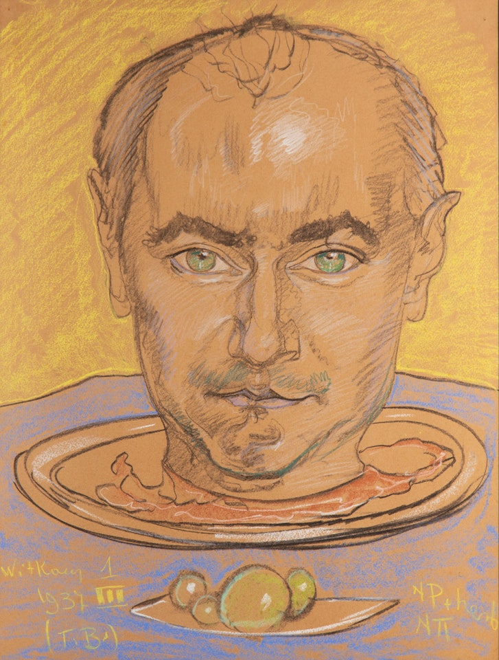 Portrait of Kazimierz Duch (head on a plate) by Stanislaw Ignacy Witkiewicz
