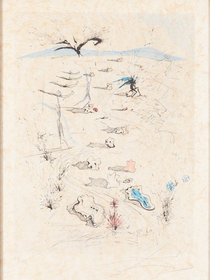 Tete d"épines (Les Tranchée), from "Poemes Secrets" by Guillaume Apollinaire by Salvador Dali